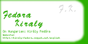 fedora kiraly business card